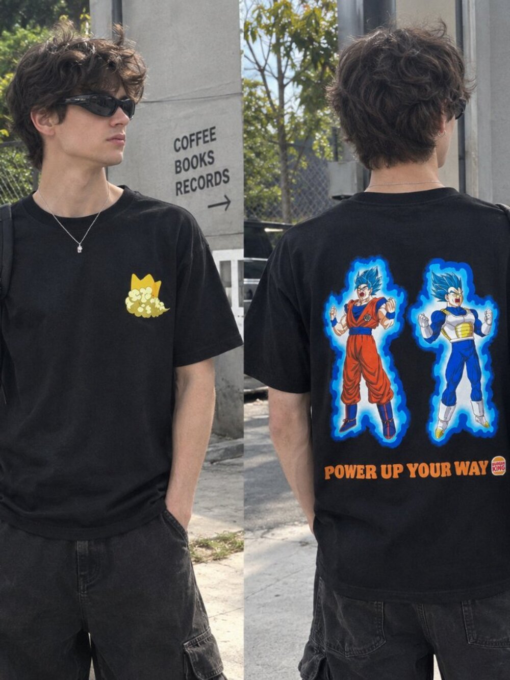 Burger King Dragon Ball Z Goku Vegeta Black T-Shirt